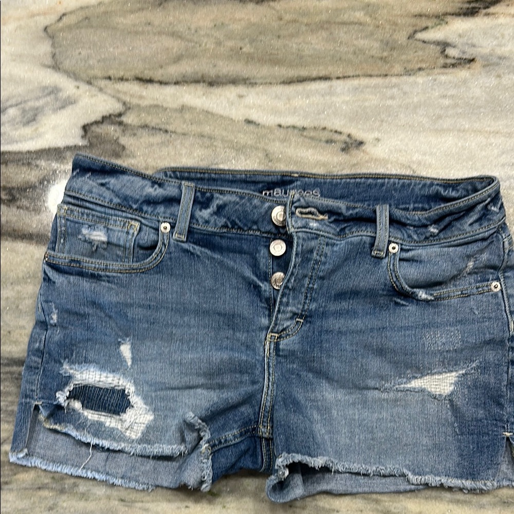 Distressed Denim Shorts